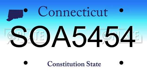 SOA5454 Connecticut License Plate