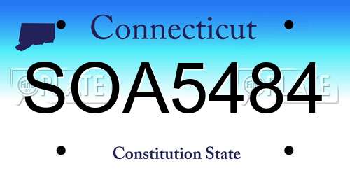 SOA5484 Connecticut License Plate