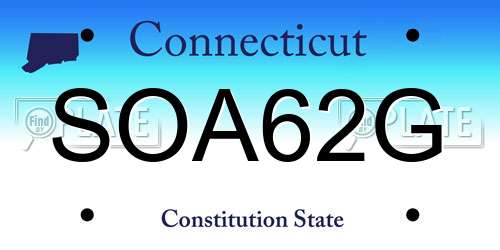 SOA62G Connecticut License Plate