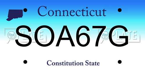 SOA67G Connecticut License Plate