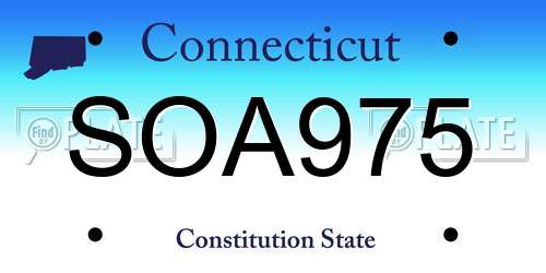 SOA975 Connecticut License Plate