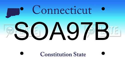 SOA97B Connecticut License Plate