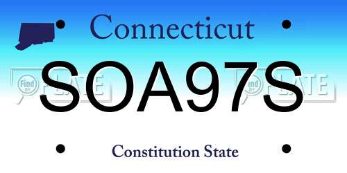 SOA97S Connecticut License Plate