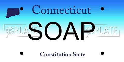 SOAP Connecticut License Plate