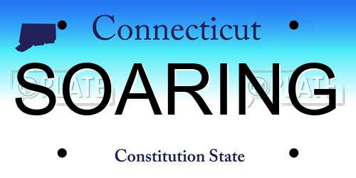 SOARING Connecticut License Plate