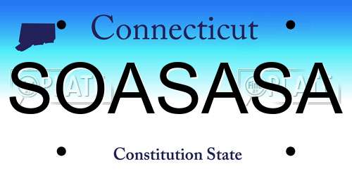 SOASASA Connecticut License Plate