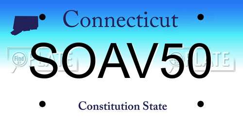 SOAV50 Connecticut License Plate