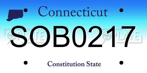 SOB0217 Connecticut License Plate