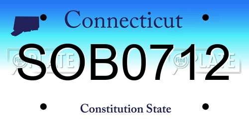 SOB0712 Connecticut License Plate
