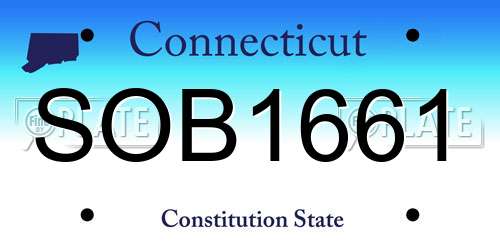 SOB1661 Connecticut License Plate