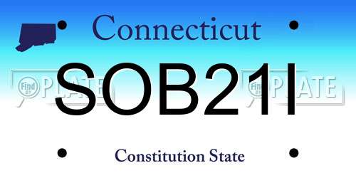 SOB21I Connecticut License Plate