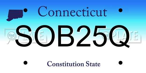 SOB25Q Connecticut License Plate