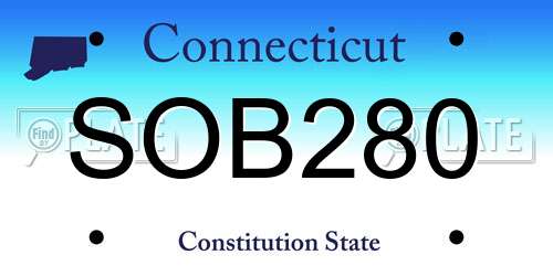 SOB280 Connecticut License Plate
