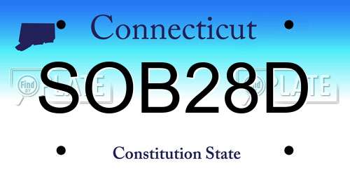 SOB28D Connecticut License Plate