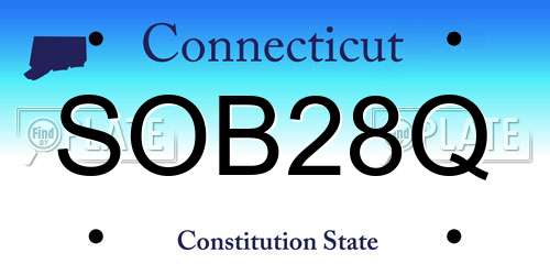 SOB28Q Connecticut License Plate
