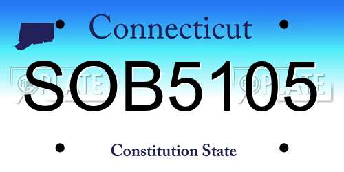 SOB5105 Connecticut License Plate