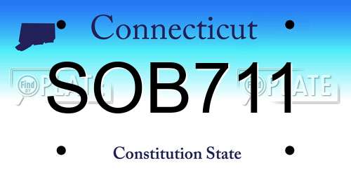 SOB711 Connecticut License Plate
