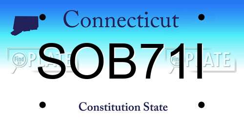 SOB71I Connecticut License Plate