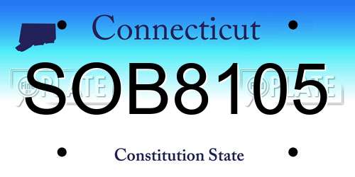 SOB8105 Connecticut License Plate