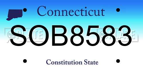 SOB8583 Connecticut License Plate