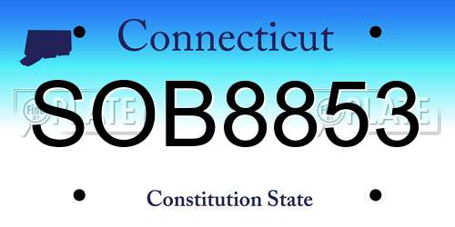 SOB8853 Connecticut License Plate