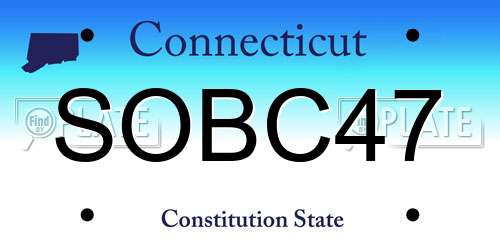 SOBC47 Connecticut License Plate