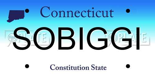 SOBIGGI Connecticut License Plate
