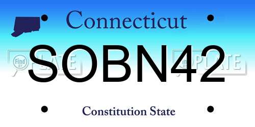 SOBN42 Connecticut License Plate