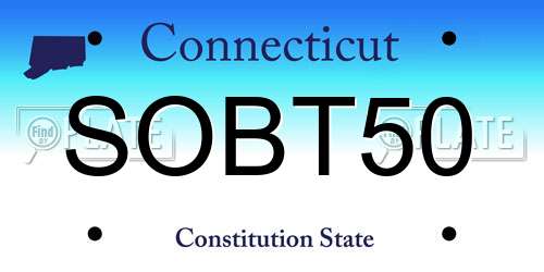 SOBT50 Connecticut License Plate