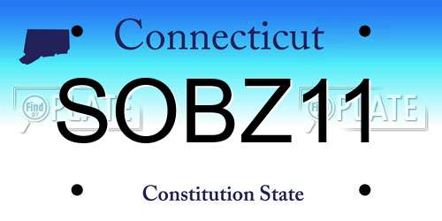 SOBZ11 Connecticut License Plate