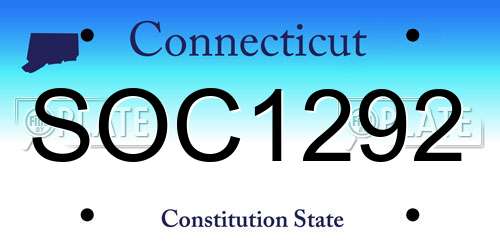 SOC1292 Connecticut License Plate