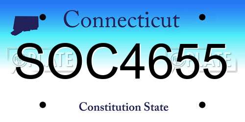 SOC4655 Connecticut License Plate