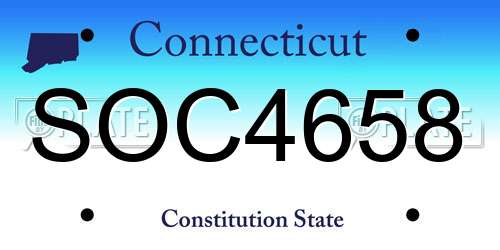 SOC4658 Connecticut License Plate