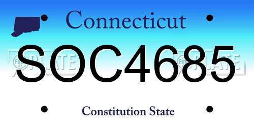 SOC4685 Connecticut License Plate