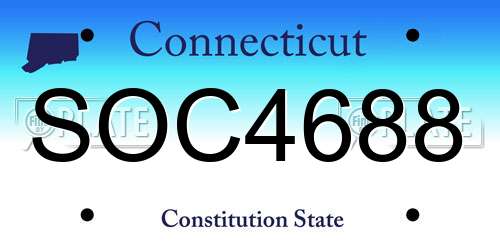 SOC4688 Connecticut License Plate