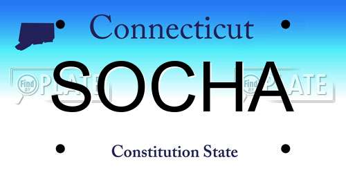 SOCHA Connecticut License Plate