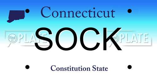 SOCK Connecticut License Plate