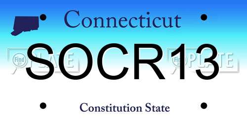 SOCR13 Connecticut License Plate