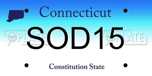 SOD15 Connecticut License Plate