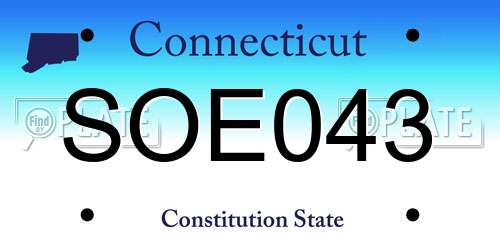 SOE043 Connecticut License Plate