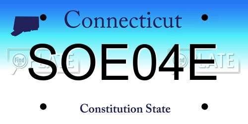 SOE04E Connecticut License Plate