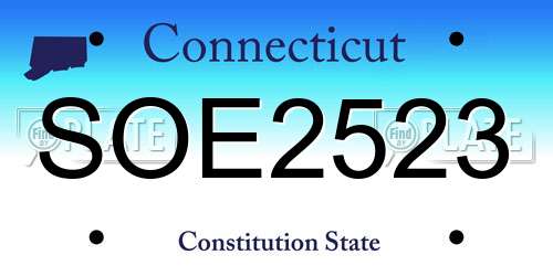 SOE2523 Connecticut License Plate