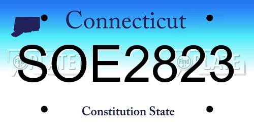 SOE2823 Connecticut License Plate