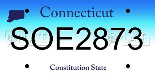SOE2873 Connecticut License Plate