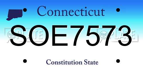 SOE7573 Connecticut License Plate