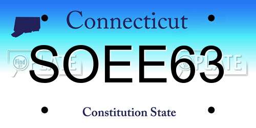 SOEE63 Connecticut License Plate