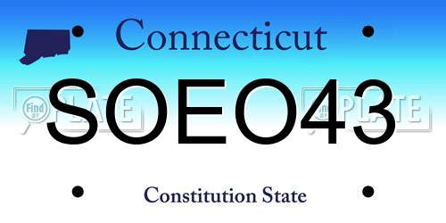 SOEO43 Connecticut License Plate