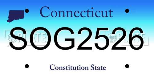 SOG2526 Connecticut License Plate