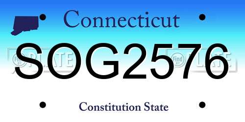 SOG2576 Connecticut License Plate