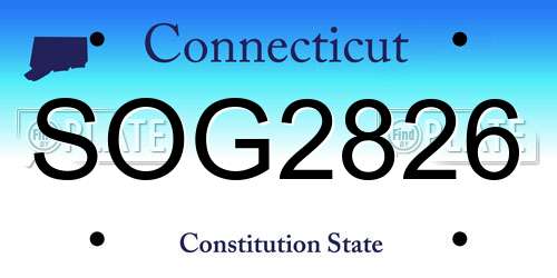 SOG2826 Connecticut License Plate